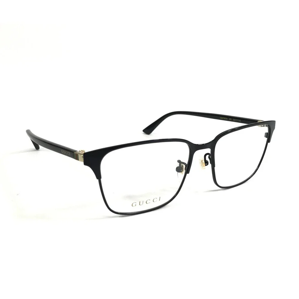 Gucci Eyeglasses Frames GG0756OA 001 Matte Black Rectangle Asian Fit 56-17-145